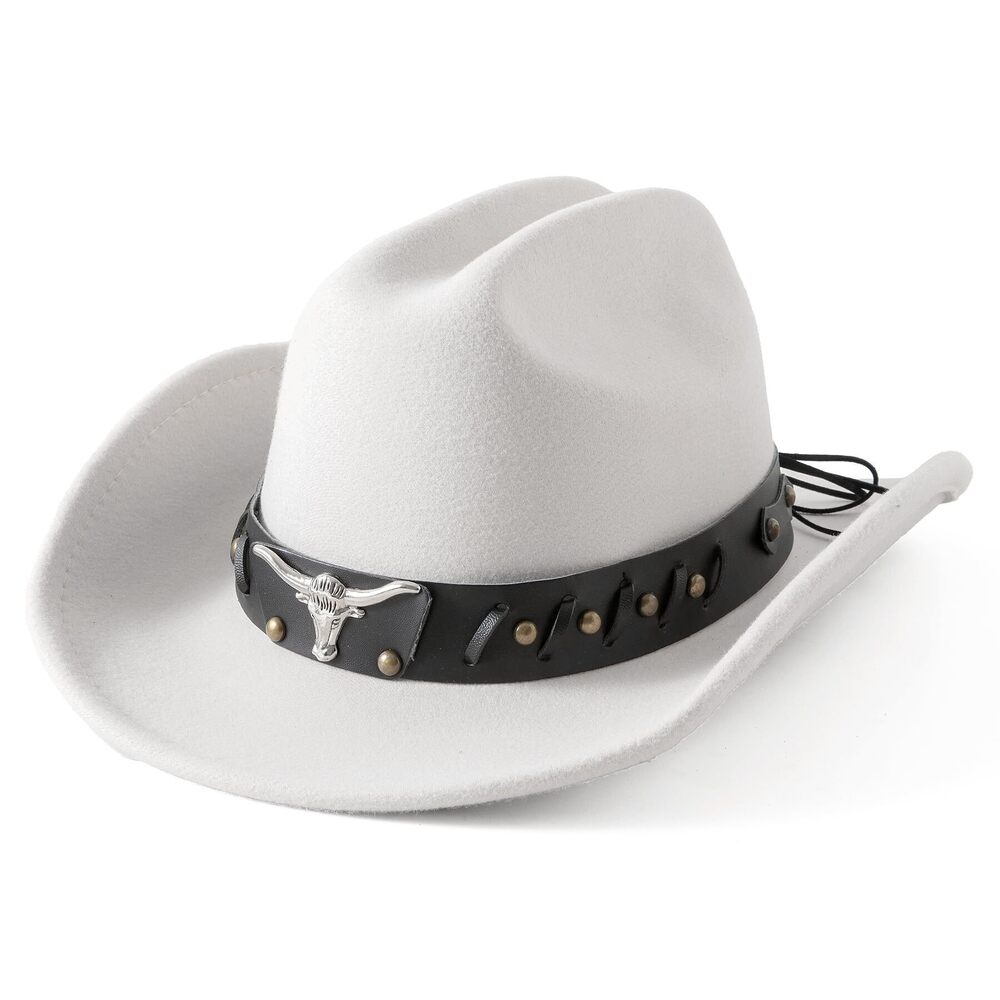 8947 Cowboy Hat and with Shapeable Wide Brim Felt Western Hats for Cowboys
